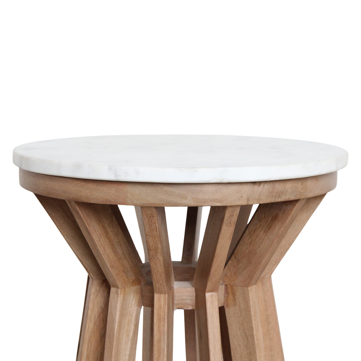 Sarawak bijzettafel marmer wit - 40x40x50 cm