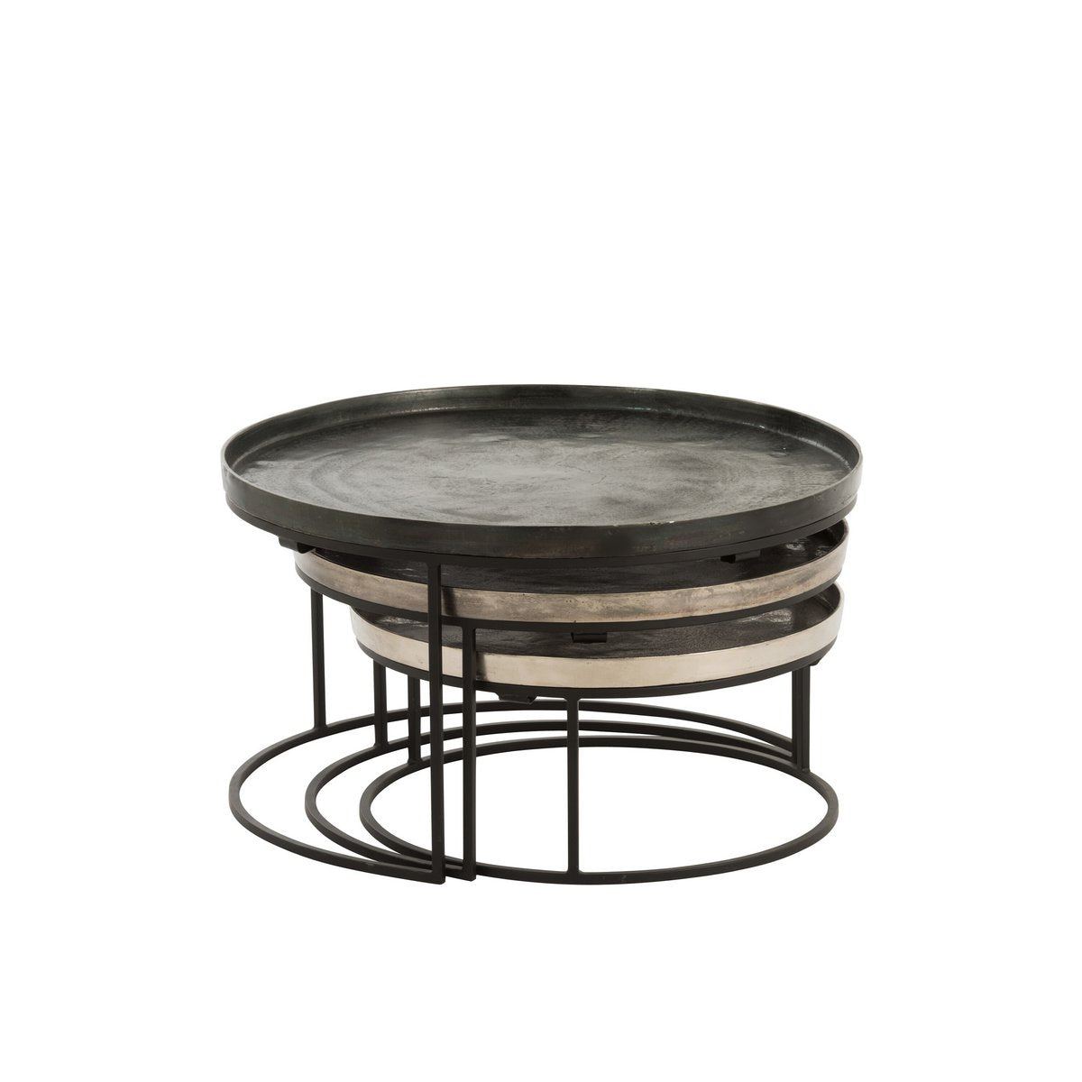 J-Line bijzettafel Rond - aluminium - zwart/mix