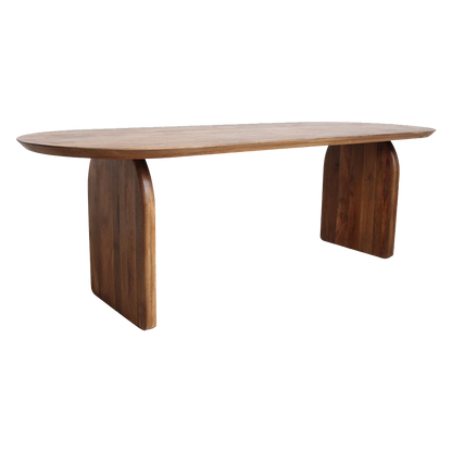 Bullnose eettafel bruin gesloten onderstel