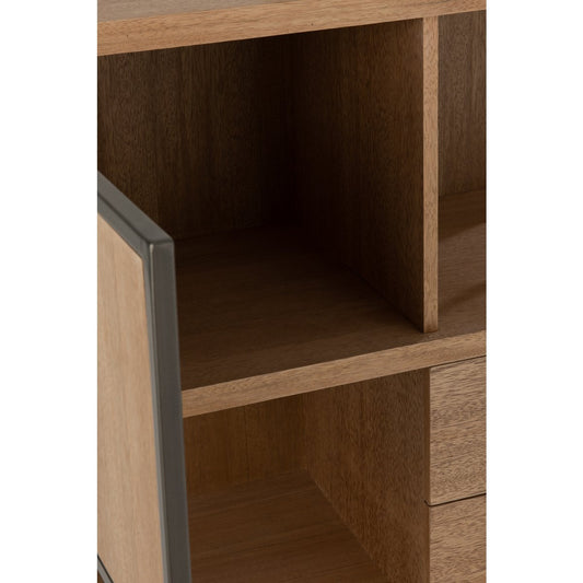 J-Line Compartimenten kast - hout/ metaal - naturel