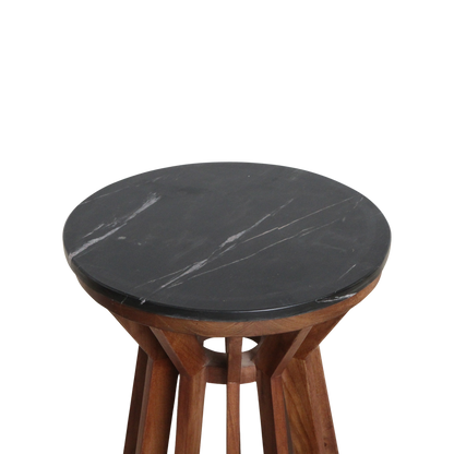 Sabah bijzettafel marmer zwart - 40x40x50 cm