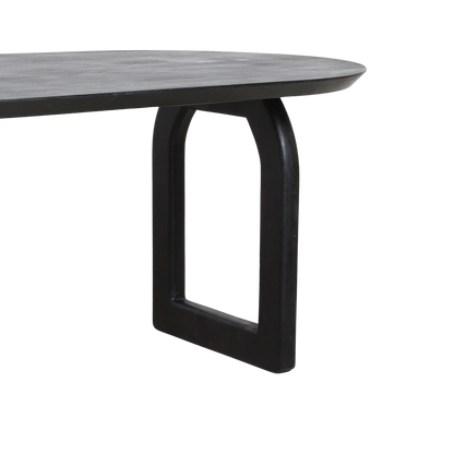 Bullnose eettafel zwart open onderstel