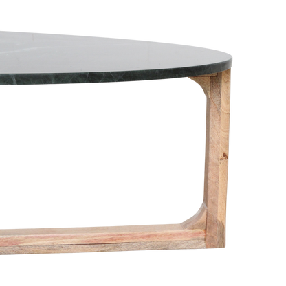 Ovale marmeren salontafel - Groen - 120x60x38 cm