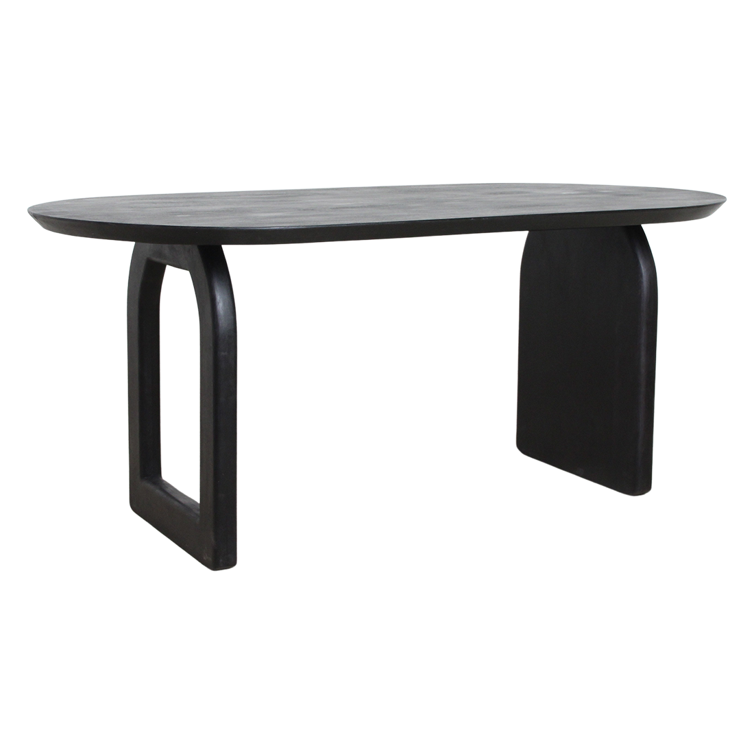 Bullnose eettafel zwart mix onderstel