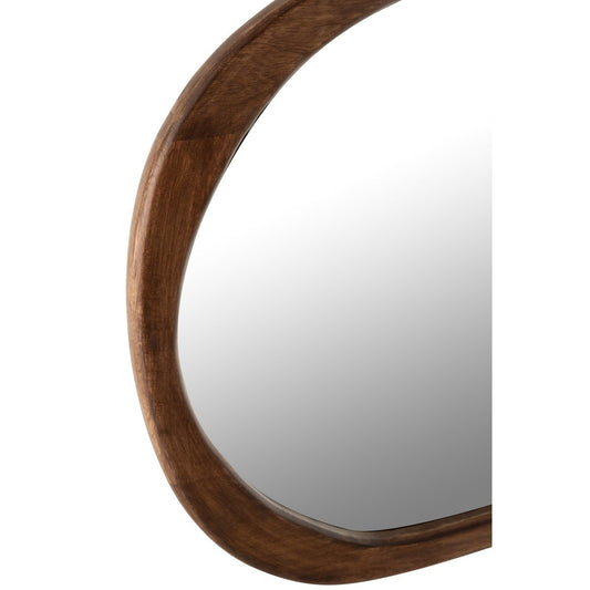 J-Line spiegel Onregelmatig - hout - donkerbruin - large -  51 x 83 cm