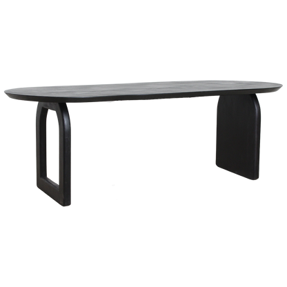 Bullnose eettafel zwart mix onderstel