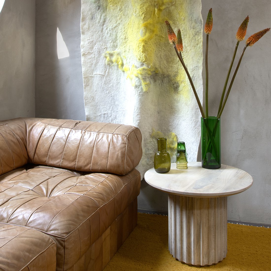Bullnose bijzettafel naturel 55 cm