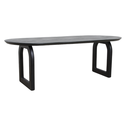 Bullnose eettafel zwart open onderstel