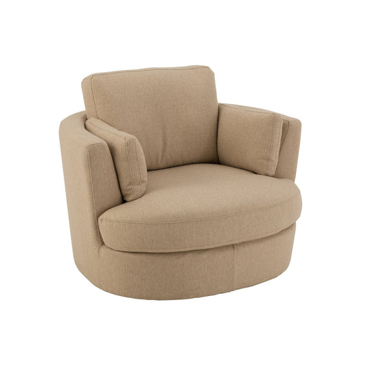 J-Line Loungestoel Swiv Hout/Textiel Beige