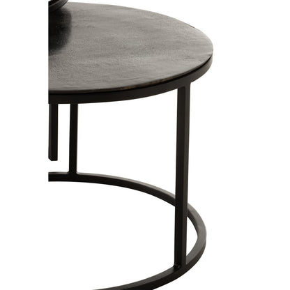 J-Line bijzettafel Oxidize - aluminium/ijzer - zwart/groen