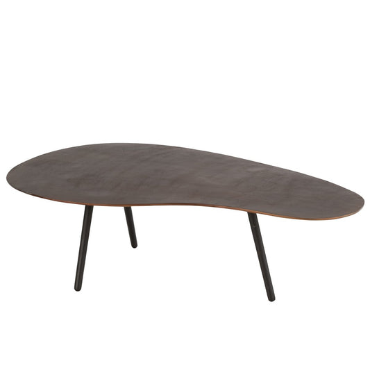 J-Line Salontafel Druppel Aluminium/Ijzer Bruin Large - 119 x 71.5 x 36.5 cm