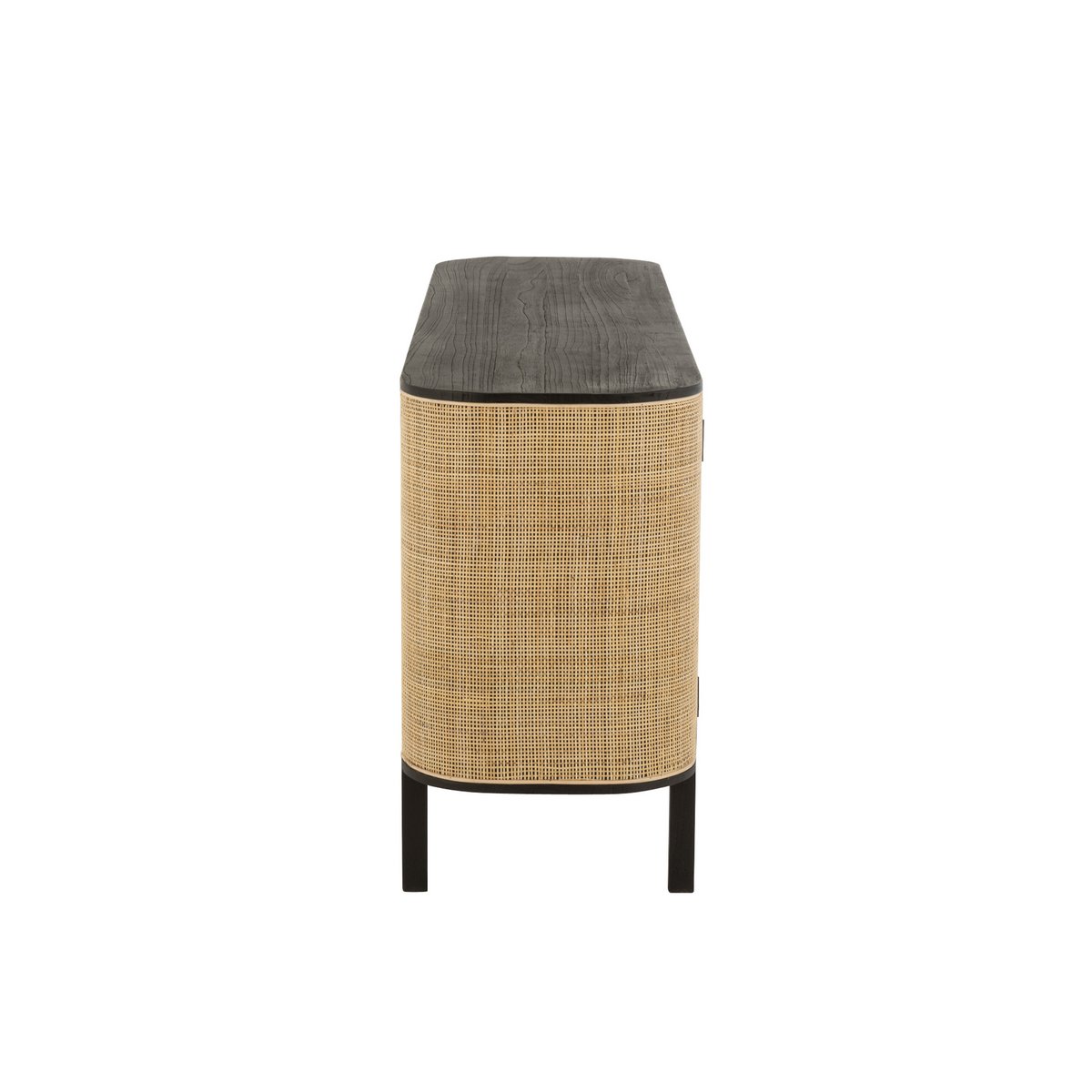 J-Line Molly Rotan kast - 3 deuren - hout - zwart