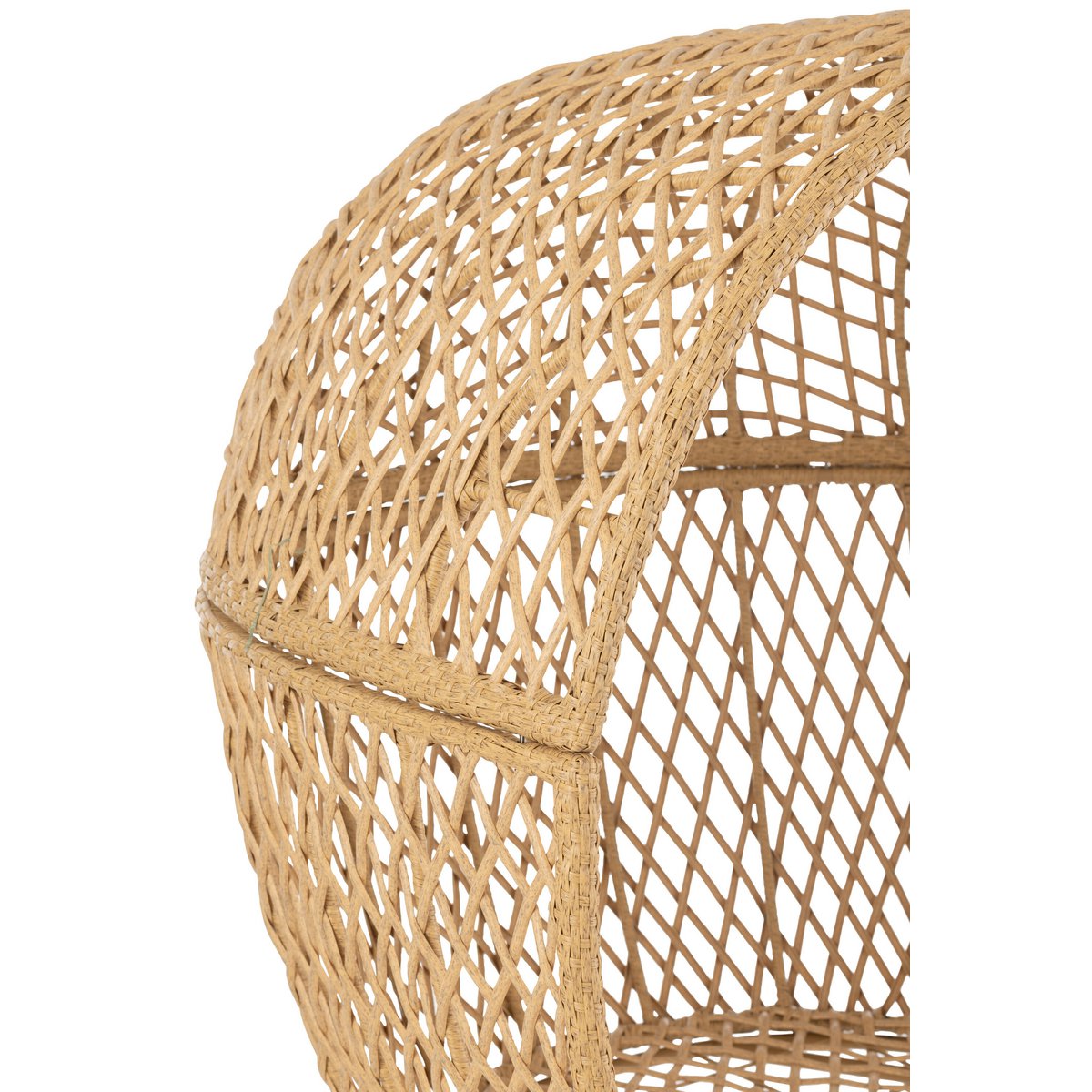 J-Line Loungestoel+Kussens Eva Metaal/Riet Beige