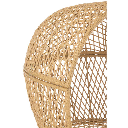 J-Line Loungestoel+Kussens Eva Metaal/Riet Beige