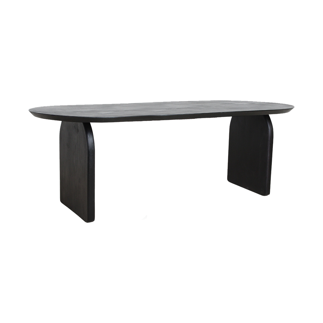 Bullnose eettafel zwart gesloten onderstel