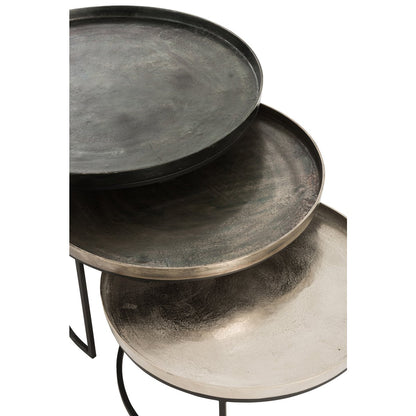 J-Line bijzettafel Rond - aluminium - zwart/mix