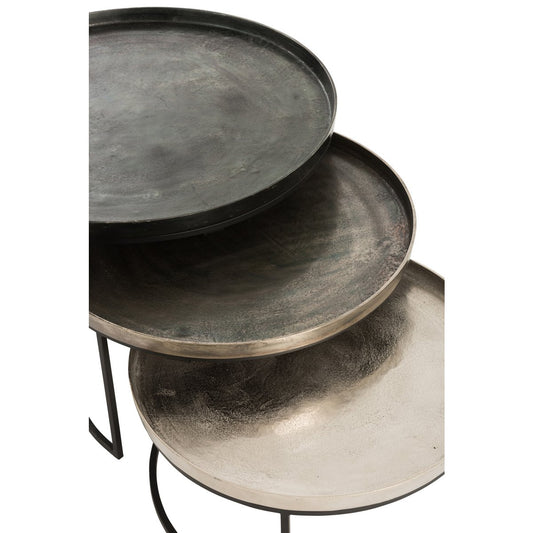 J-Line bijzettafel Rond - aluminium - zwart/mix