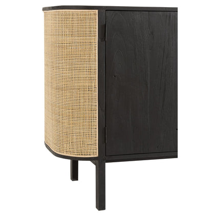 J-Line Molly Rotan kast - 3 deuren - hout - zwart