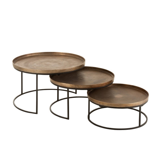 J-Line bijzettafel Rond - aluminium - roest