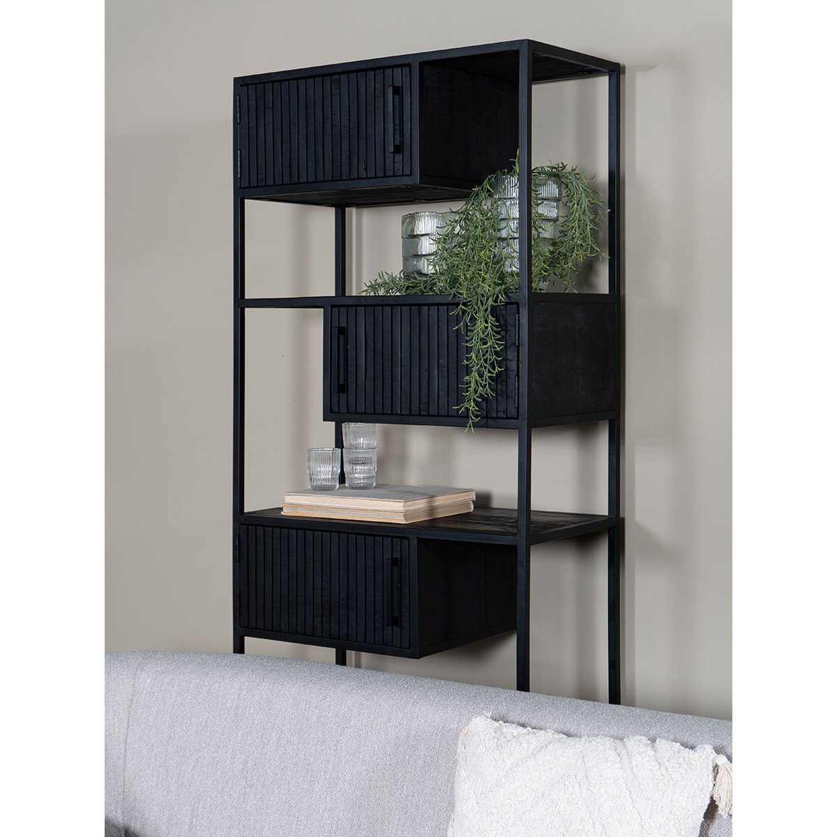 Kast Loek 210 x 80 cm – Zwart Mangohout