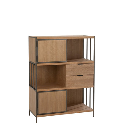 J-Line Compartimenten kast - hout/ metaal - naturel