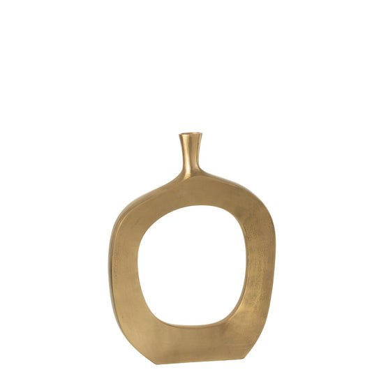 J-Line vaas Nina - aluminium - goud - small - Ø 10 cm