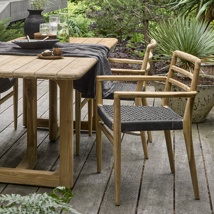 Verano teakhouten tuinstoel met armleuning - Zwart