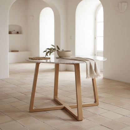 Infinity ronde marmeren eettafel 120 cm