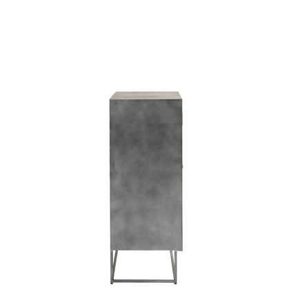 J-Line Kast Shanil 2 Deuren Hout/Ijzer Naturel/Grijs