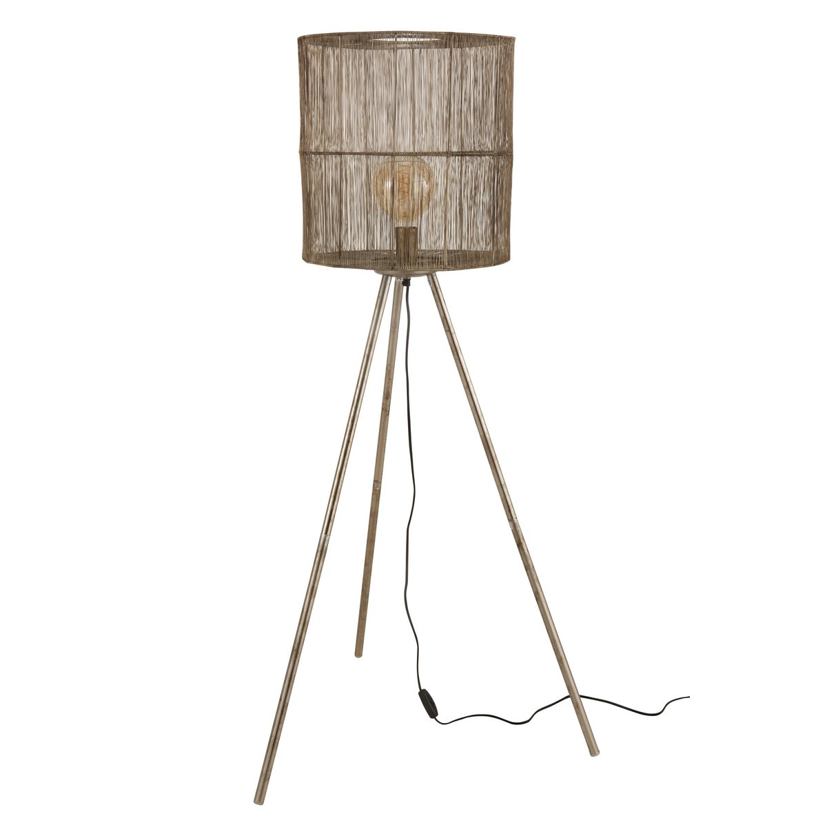 J-Line vloerlamp Antiek - metaal - bruin - large