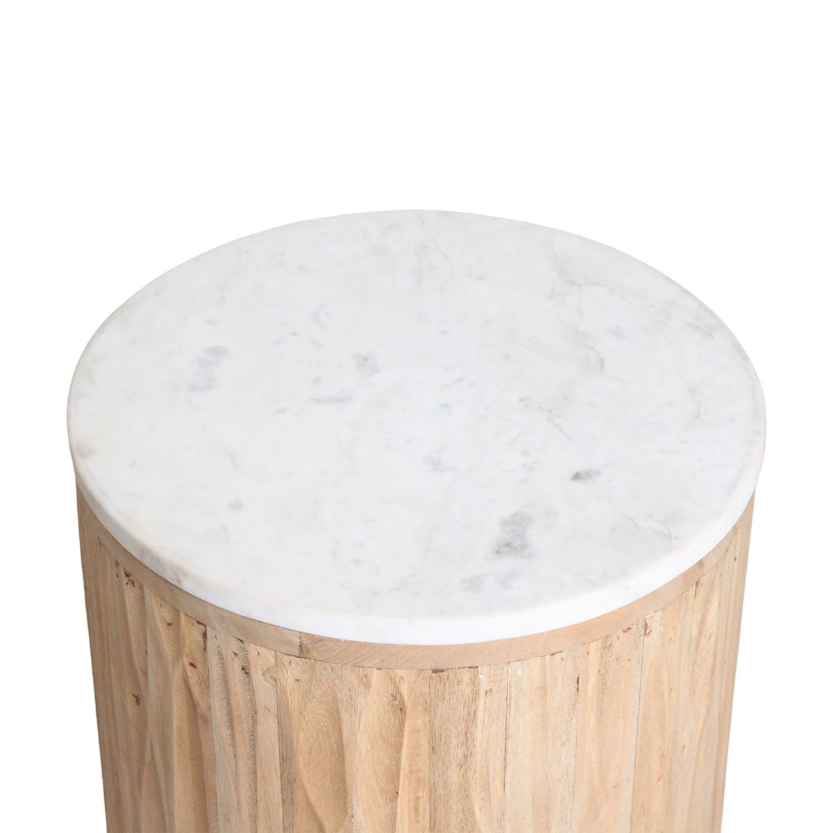 Malakka bijzettafel marmer wit - 40x40x50 cm