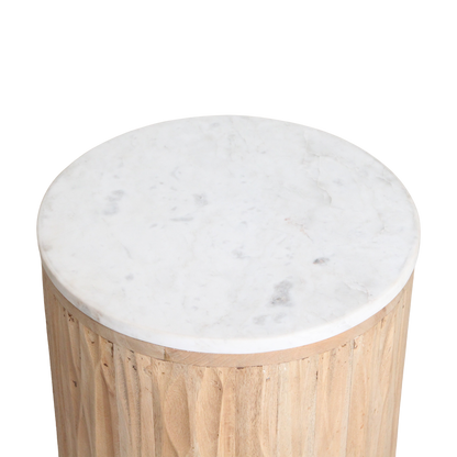 Malakka bijzettafel marmer wit - 40x40x50 cm