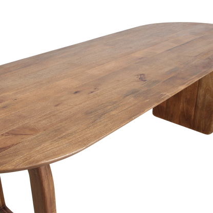 Bullnose eettafel bruin mix onderstel