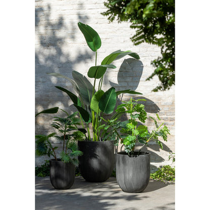 J-Line vaas Rond - keramiek - zwart - 3 stuks - Ø 55 cm