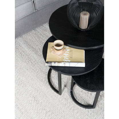 Salontafel Set van 3 – Industriële Salontafelset Erjan – Zwart blad