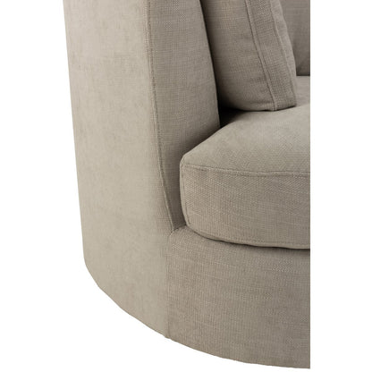 J-Line Loungestoel Swiv Hout/Textiel Grijs