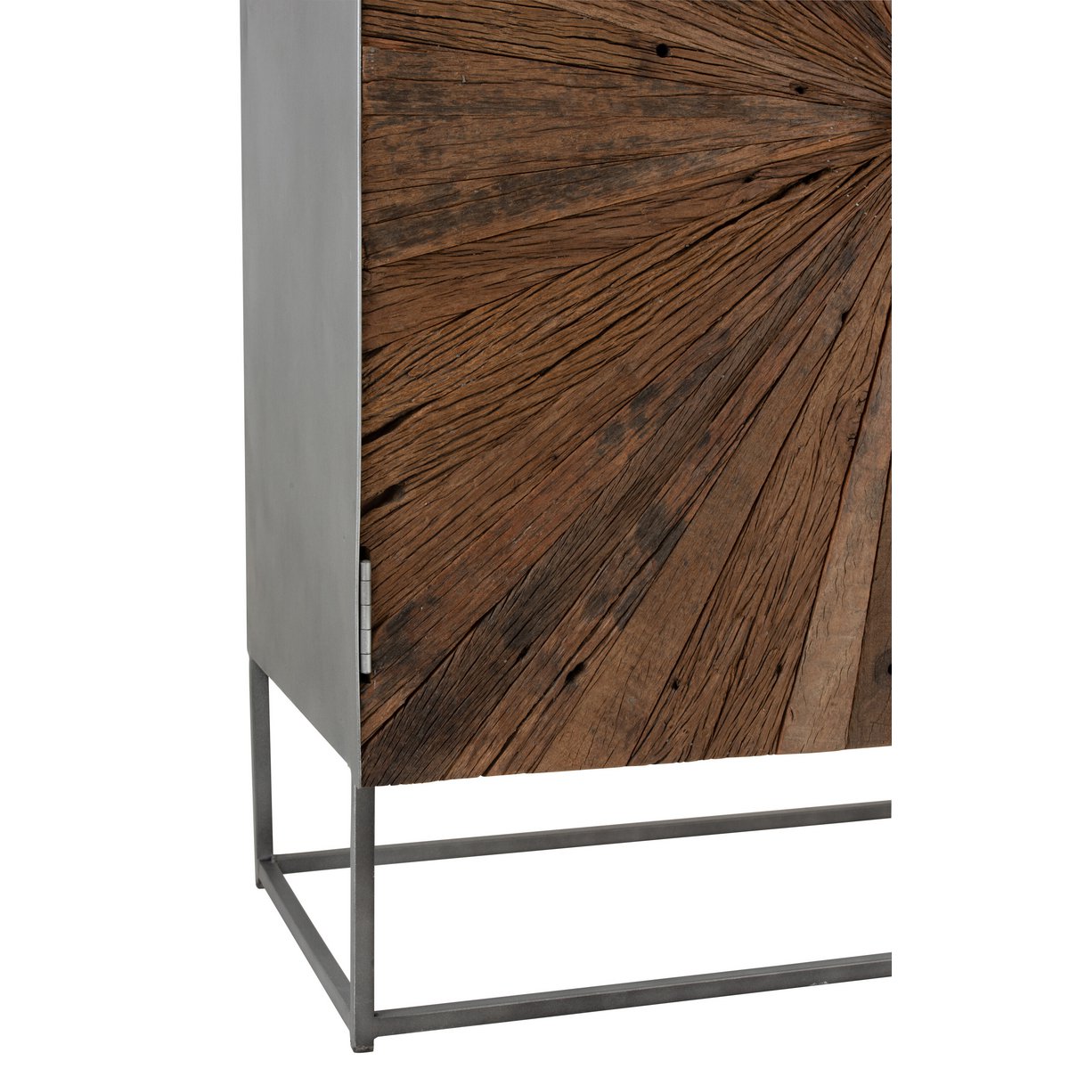J-Line Kast Shanil 2 Deuren Hout/Ijzer Naturel/Grijs