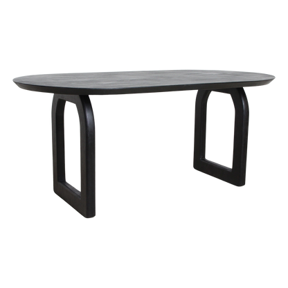 Bullnose eettafel zwart open onderstel