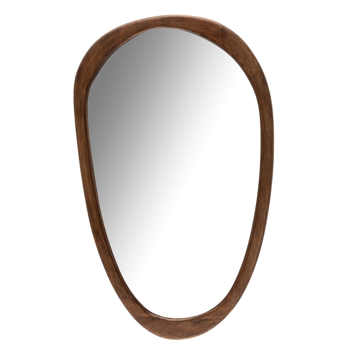 J-Line spiegel Onregelmatig - hout - donkerbruin - large -  51 x 83 cm