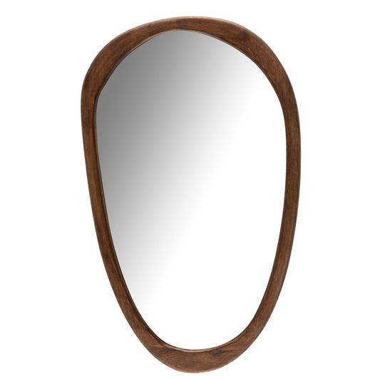 J-Line spiegel Onregelmatig - hout - donkerbruin - large -  51 x 83 cm
