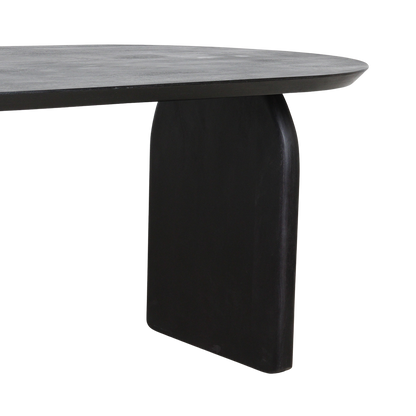 Bullnose eettafel zwart mix onderstel
