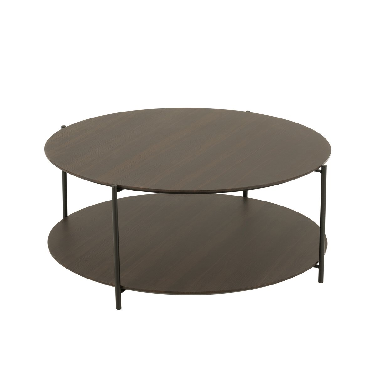 J-Line salontafel Rond - hout/metaal - donkerbruin - small