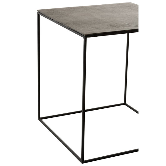 J-Line bijzettafel Vierkant Oxidize - ijzer - zwart/groen - set van 2