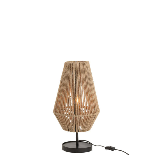 J-Line Tafellamp Kegel Ijzer/Jute Naturel