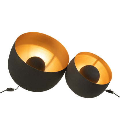 J-Line lamp Rond - metaal - zwart/goud - large