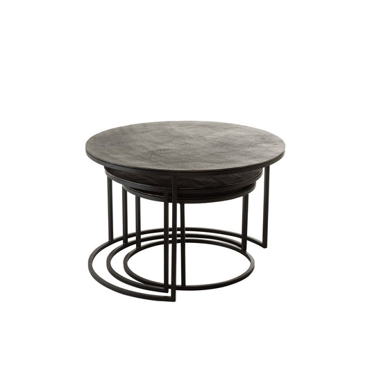 J-Line bijzettafel Oxidize - aluminium/ijzer - zwart/groen