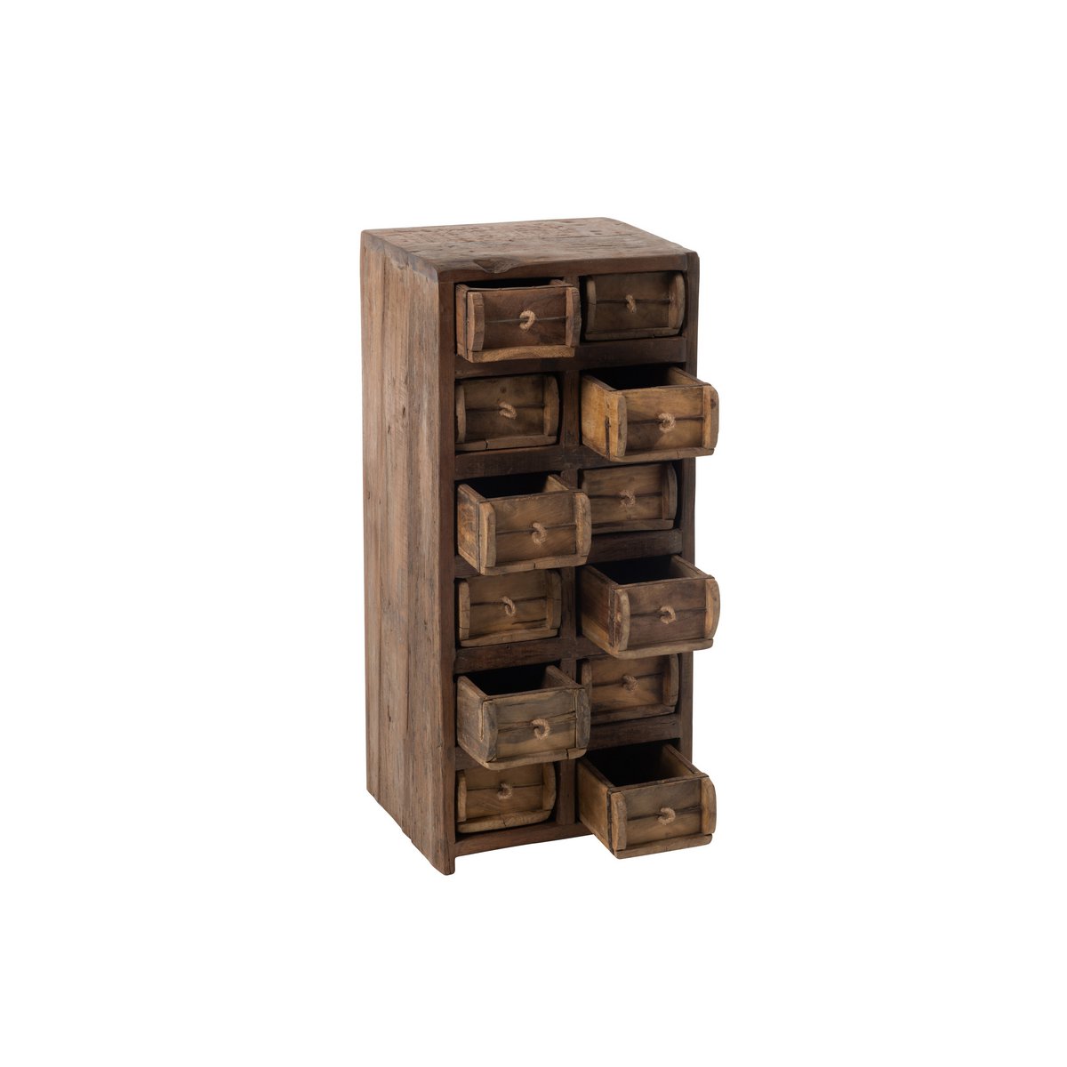 J-Line Kast 12 Laden Brut Gerecycleerd Hout Bruin