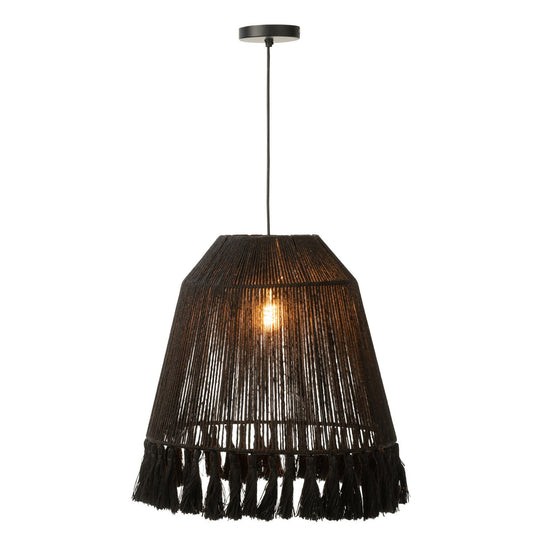 J-Line hanglamp Celia - jute - zwart - large