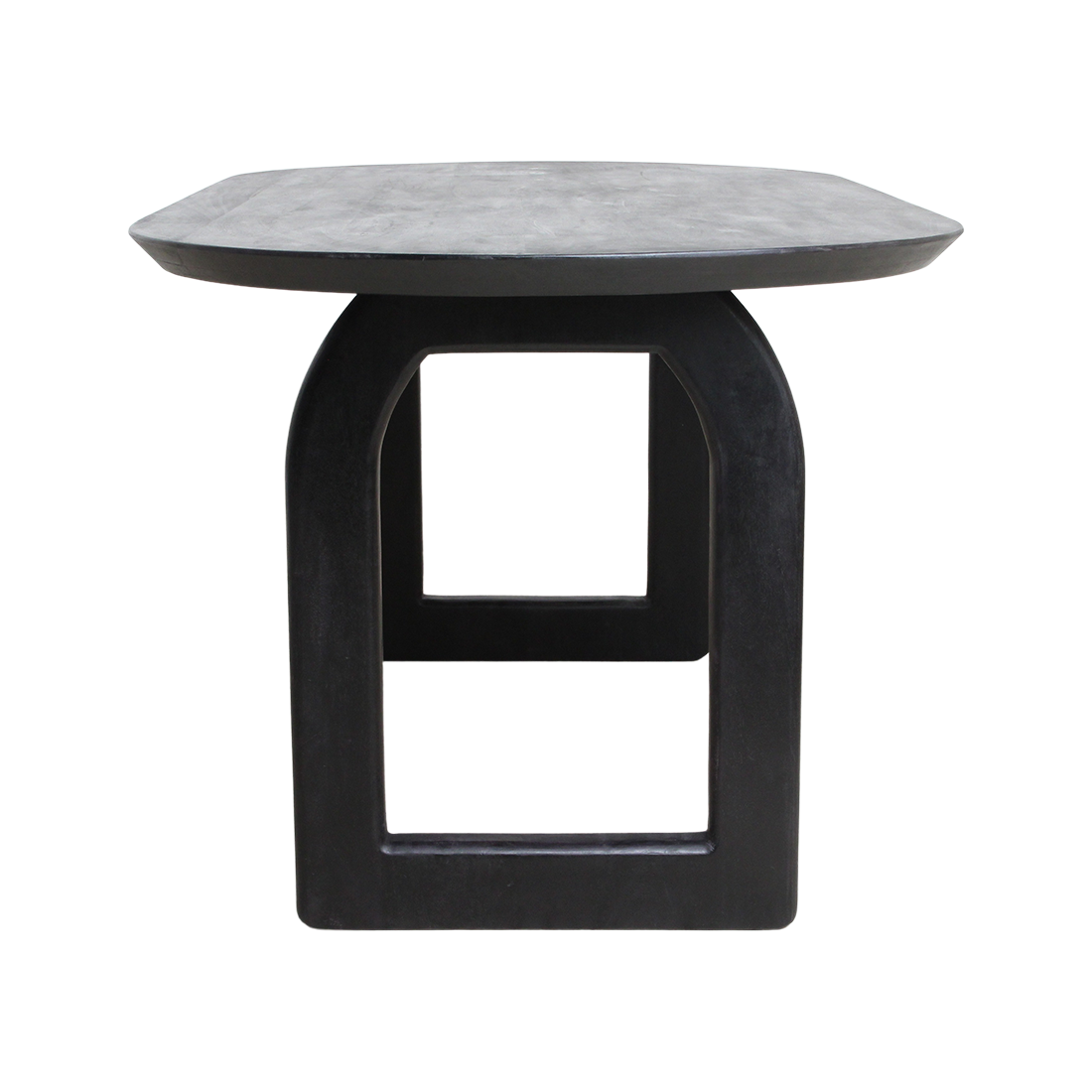 Bullnose eettafel zwart open onderstel
