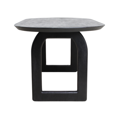 Bullnose eettafel zwart open onderstel